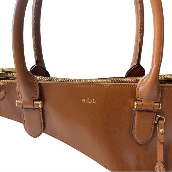 R.L.L Ralph Laure 💯% Cow Leather Tri-Color Colorblock Handbag - Picture 9 of 16